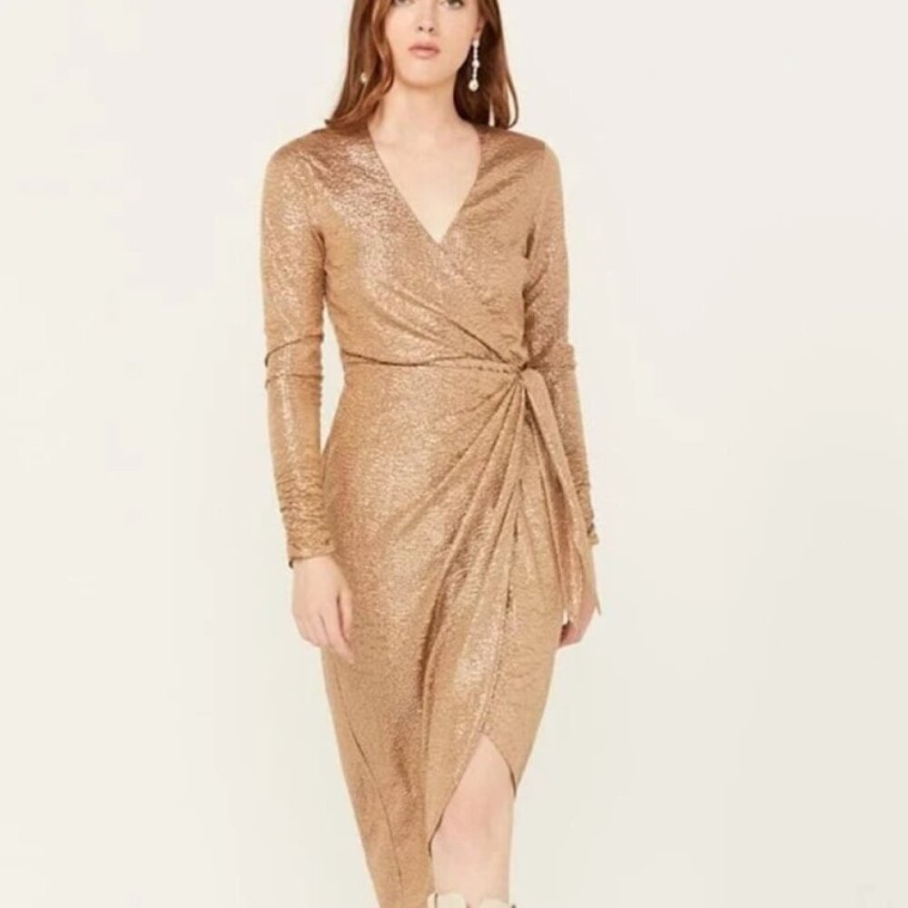 Show Me Your Mumu Kimora Wrap Dress - Gold